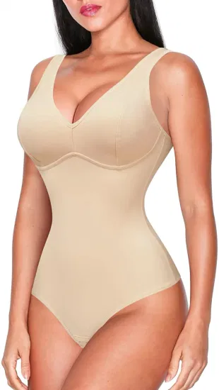 Femmes taille vêtement de forme pour formateur mince corps Shaper Sexy col en V profond string Body ventre contrôle combinaison hauts